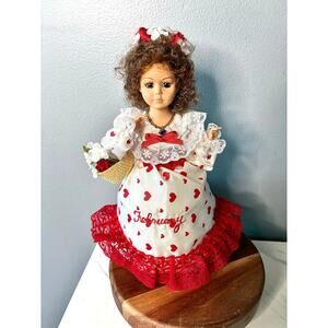 Vintage Brinn’s February Doll 1990 Heart Dress Collectible Korea